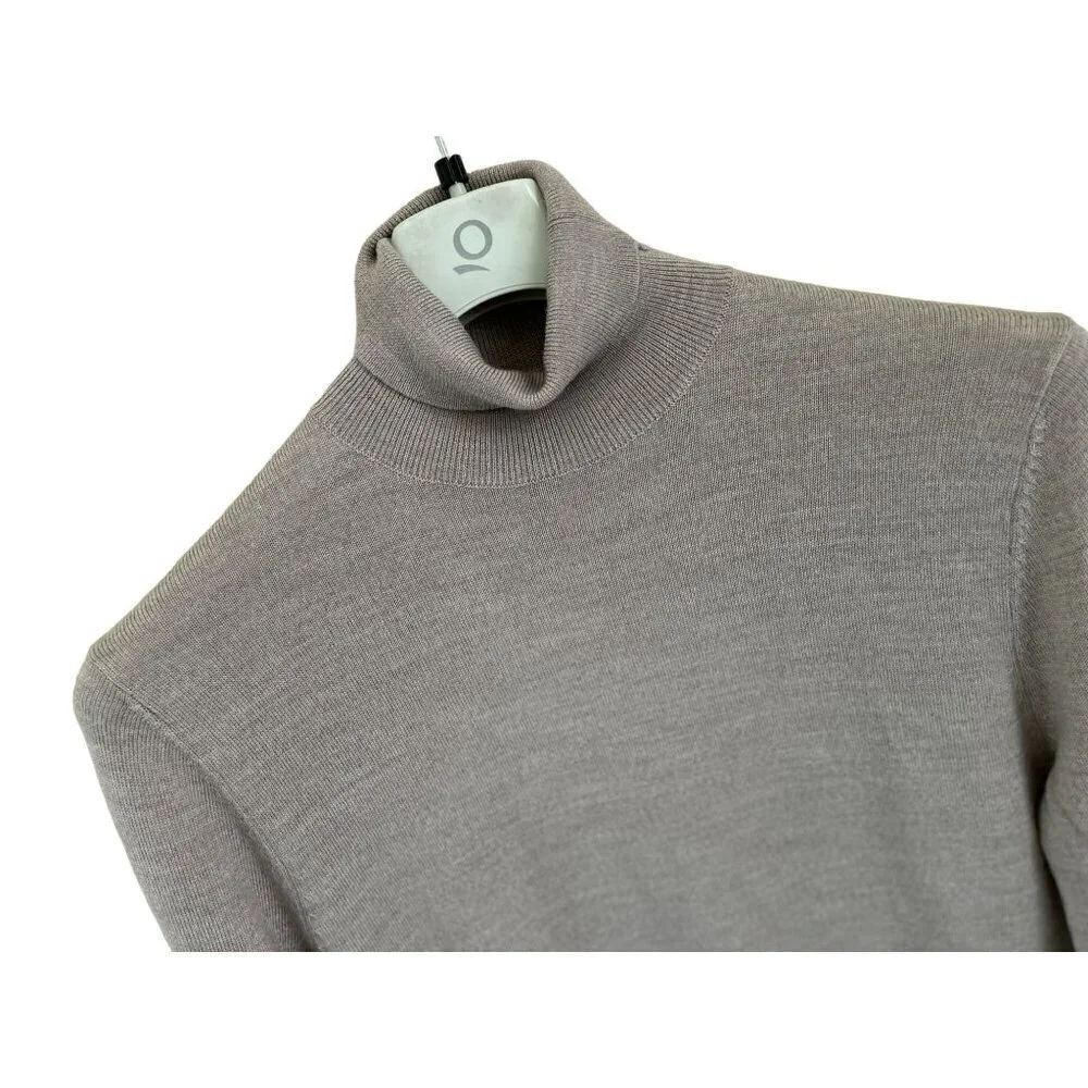 ASOS Merino Wool Knitted Turtleneck Pullover Sweater Dusty Pink/Gray Size Large